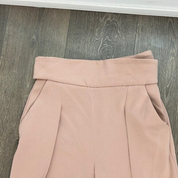 Aritzia Wilfred Feuille Pants Front Tie Belted Straight leg High Rise Waist Pink - Picture 6 of 15